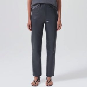 AGOLDE RECYCLED LEATHER 90'S PINCH WAIST - SHADOW (26)